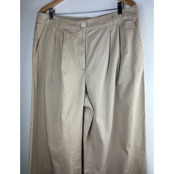NWT LOFT 2024 Poplin Super Wide Leg Pants Toasted Beige Tan Khaki Womens Size 14 - Picture 3 of 11